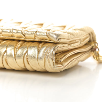 Miu Miu Nappa Matelasse Flap Clutch Gold 12 of 13