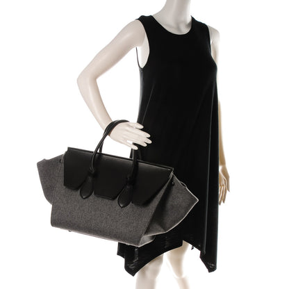 Celine Felt Calfskin Medium Tie Knot Tote Grey Black 2 of 8