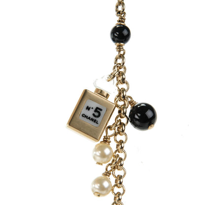 Chanel Pearl Beaded Enamel Coco Charm Long Necklace Gold 8 of 10