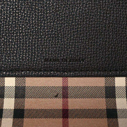 Burberry Grainy Calfskin Haymarket Check Small Reversible Tote Black 10 of 20