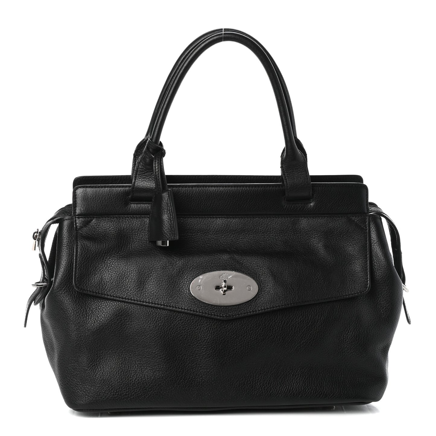 Soft Grain Calfskin Satchel Black
