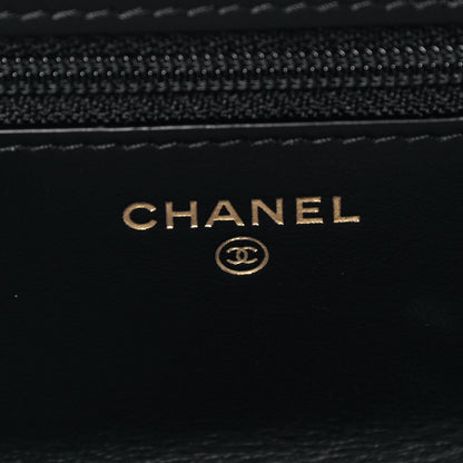 Chanel Calfskin Quilted Perfect Fit Wallet On Chain WOC Black 9 of 10