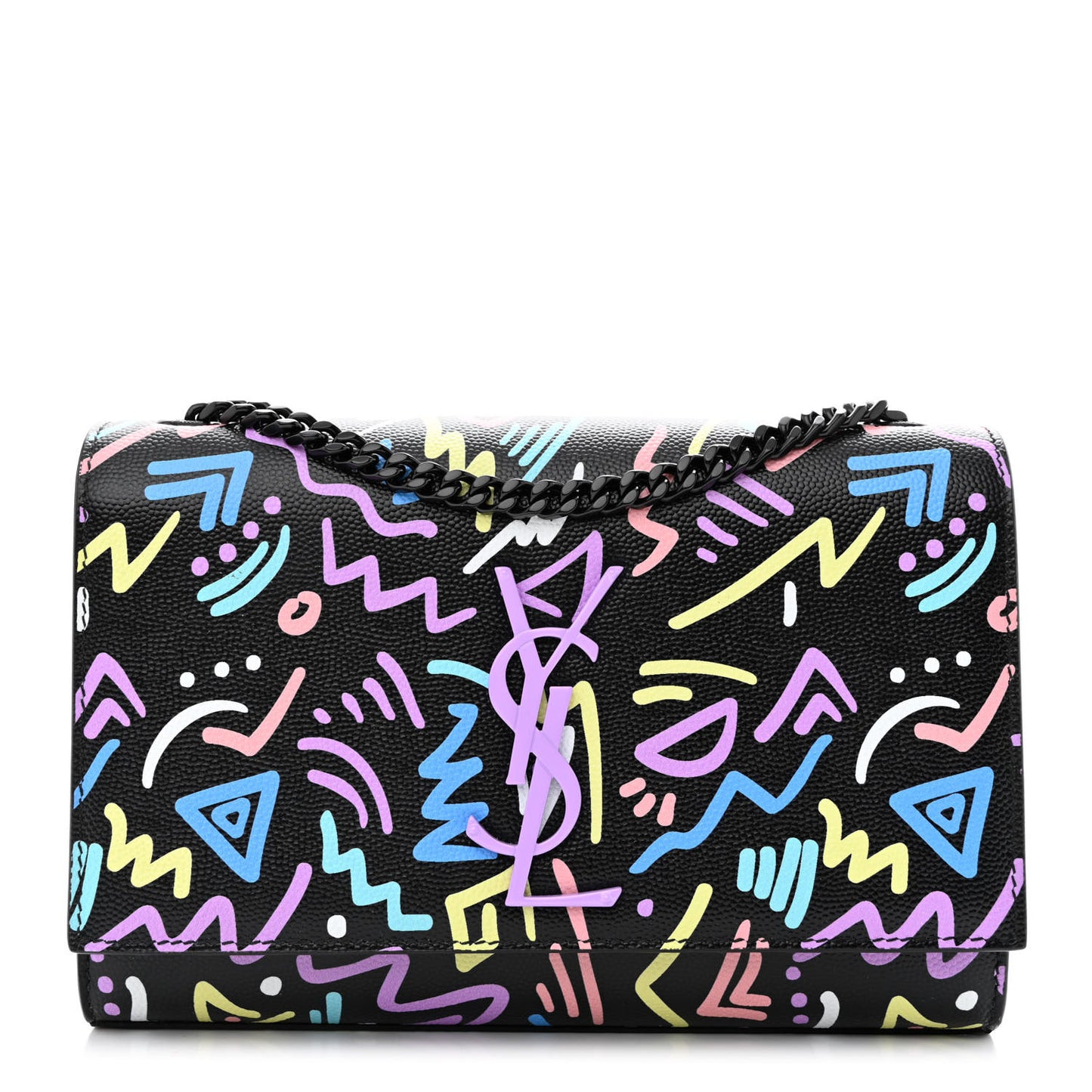 Grain De Poudre Small Monogram Graphic Print Kate Satchel Black