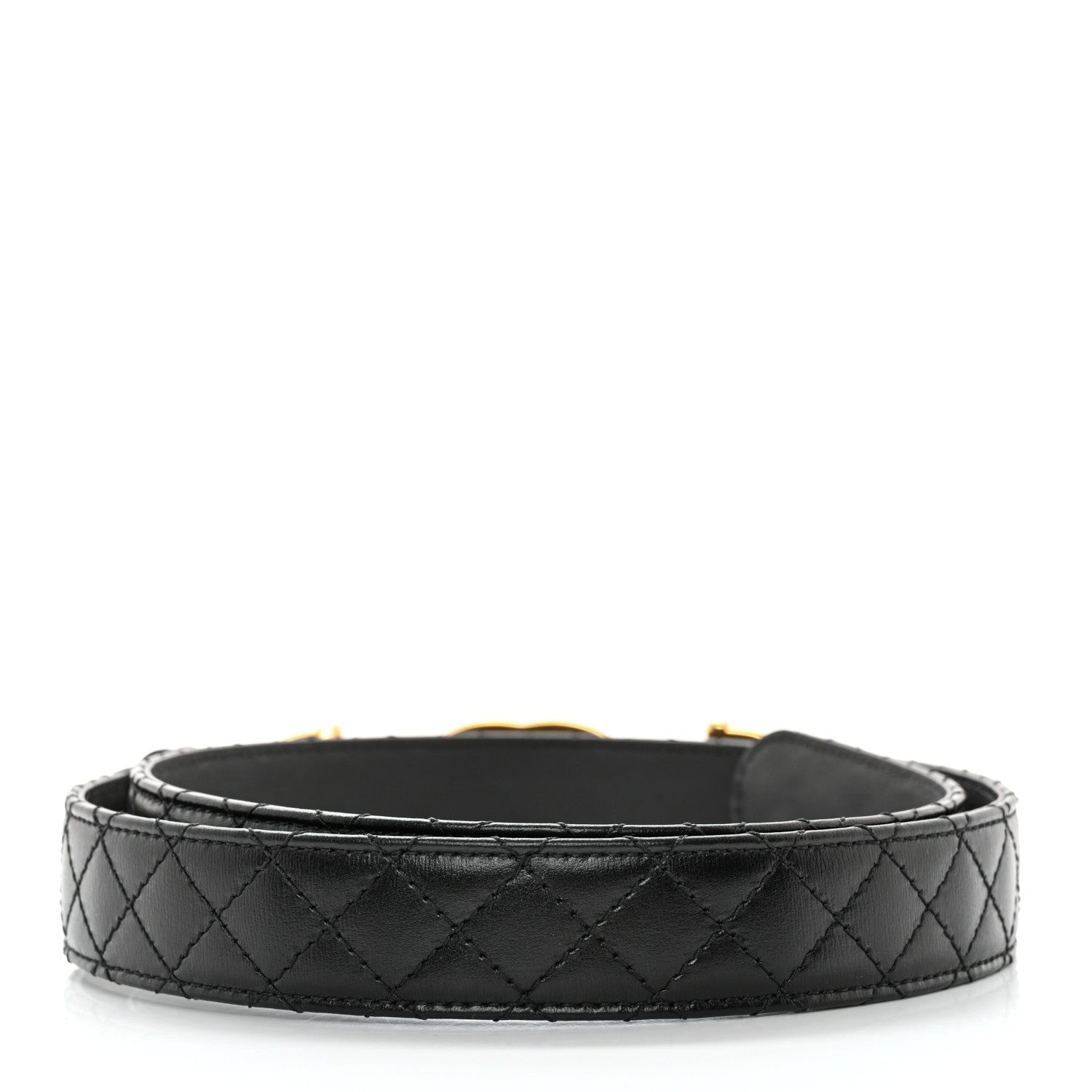 Gucci Calfskin Trapuntata Zumi 30mm Belt 85 34 Black 2 of 5