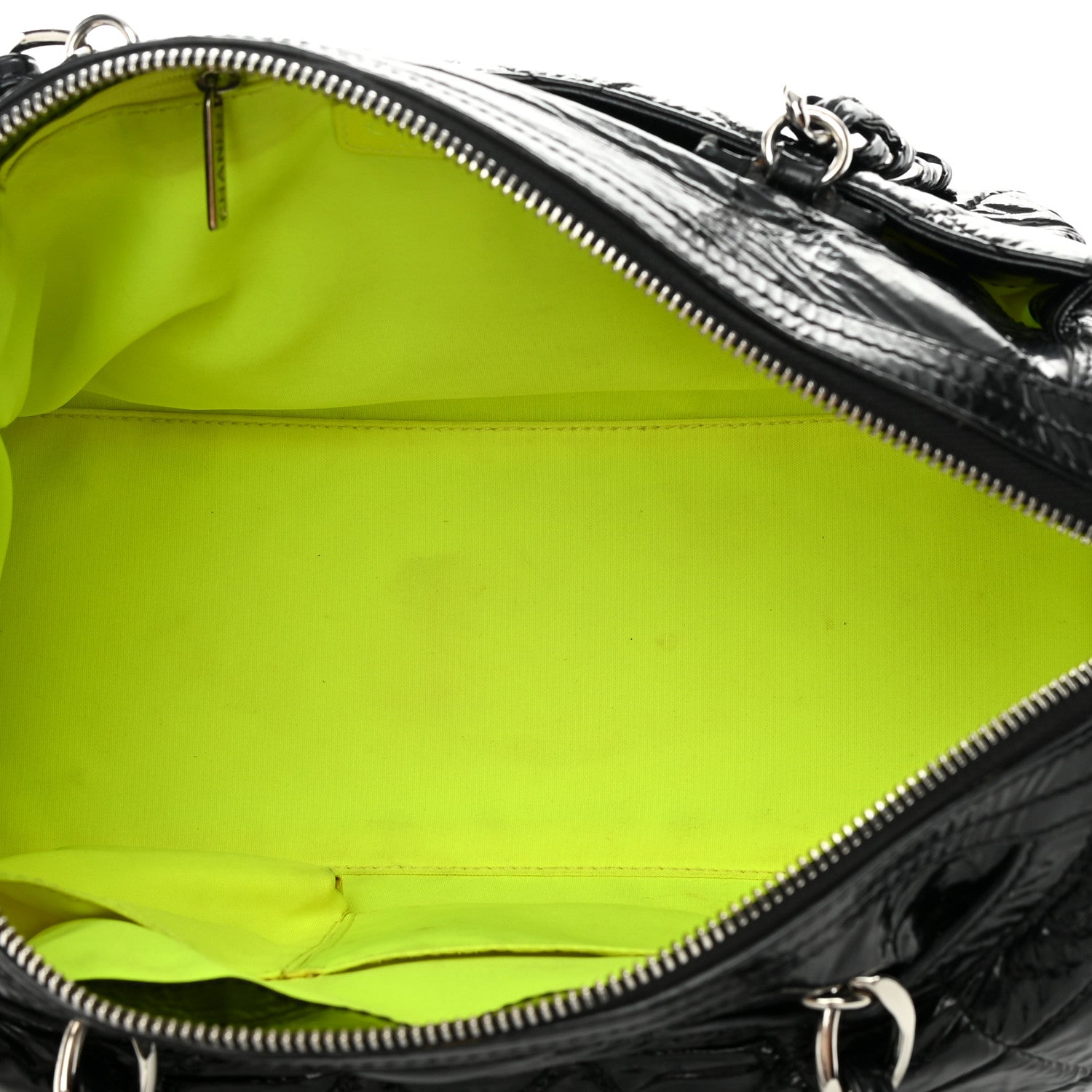 Chanel Patent Quilted Day Glo Flap Bag Black 5 of 22
