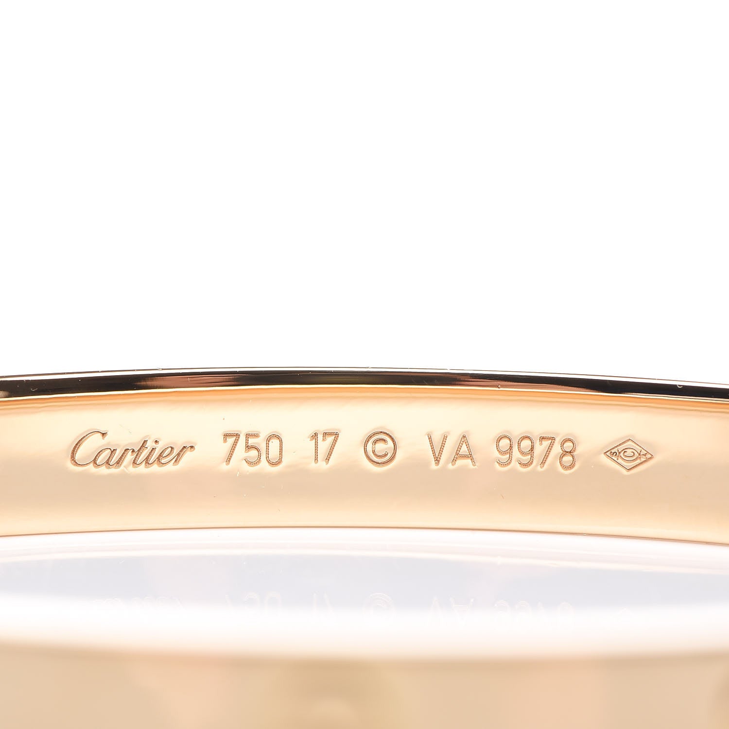 Cartier 18K Yellow Gold LOVE Bracelet 17 4 of 7