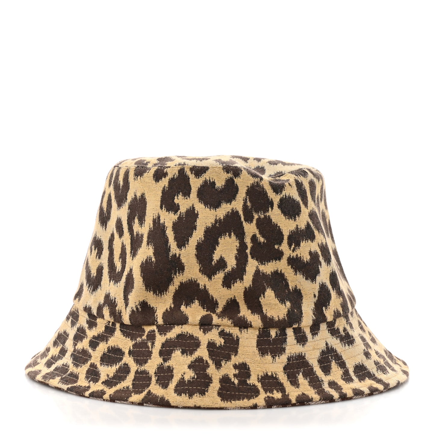 Oblique Leopard Reversible Mizza Bucket Hat Beige