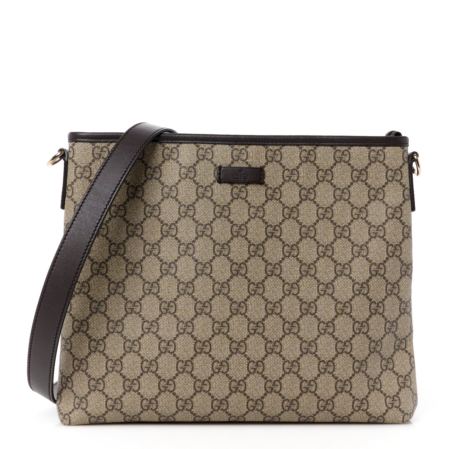 GG Plus Monogram Medium Flat Messenger Bag Dark Brown
