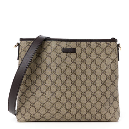 Gucci GG Plus Monogram Medium Flat Messenger Bag Dark Brown 1 of 13