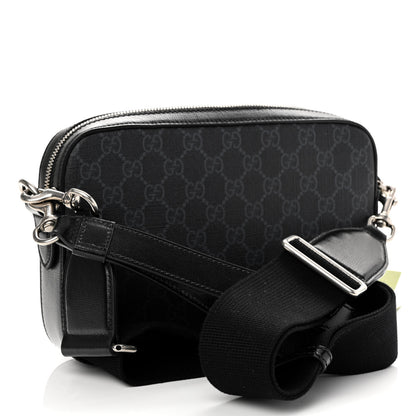 Gucci GG Supreme Monogram Azalea Calfskin Retro Interlocking G Wristlet Shoulder Bag Black 3 of 9
