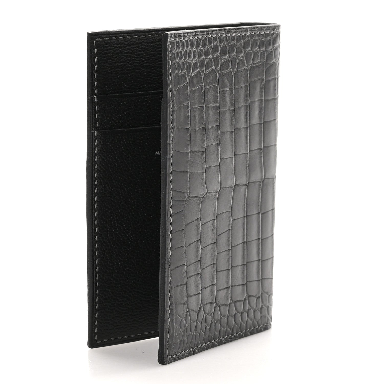 Hermes Matte Alligator MC2 Euclide Card Holder Graphite 3 of 8