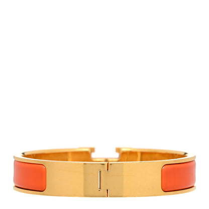 Hermes Enamel Narrow Clic Clac H Bracelet PM Orange 3 of 4
