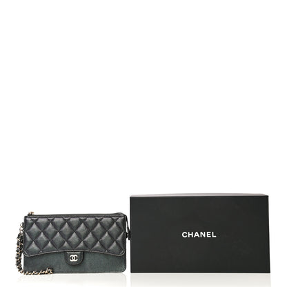 Chanel Iridescent Caviar Quilted Classic Pouch With Handle Black 11 of 11