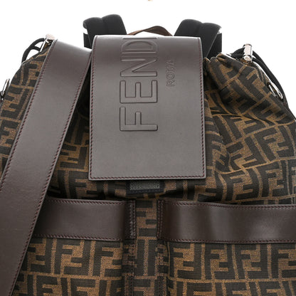 Fendi Recycled Fabric Jacquard Vitello Astro FF 1974 Large Fendi Strike Backpack Tobacco Moro Ebano 8 of 10