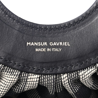 Mansur Gavriel Canvas Check Top Handle Bag Black White 6 of 11