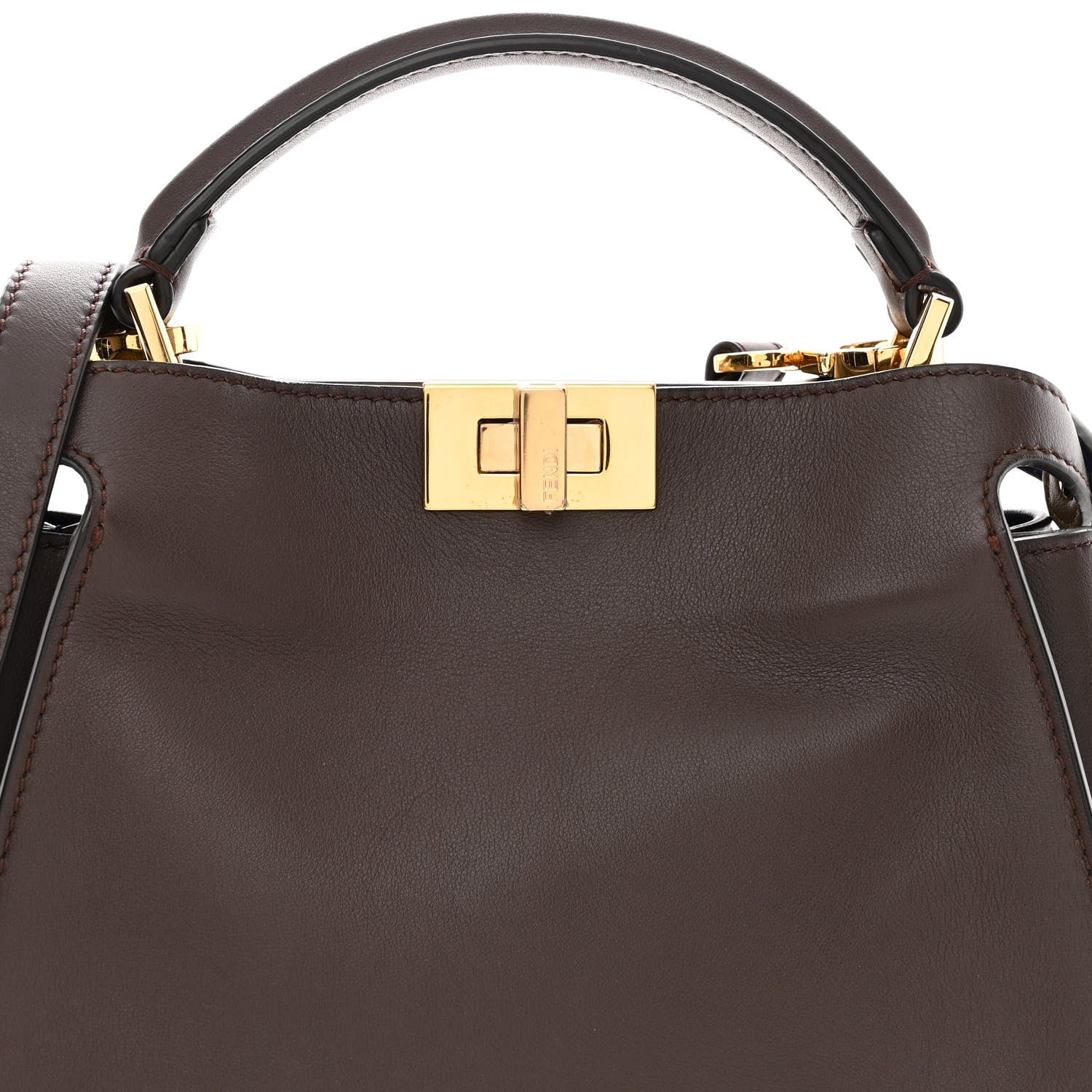 Fendi Vitello Tahiti Burro Bi-Color Medium Peekaboo Iconic Essentially Satchel Maya Purple Rain 8 of 10
