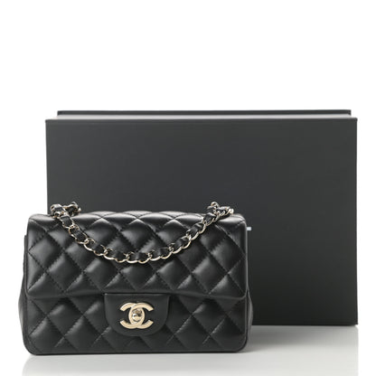 Chanel Lambskin Quilted Mini Rectangular Flap Black 12 of 12