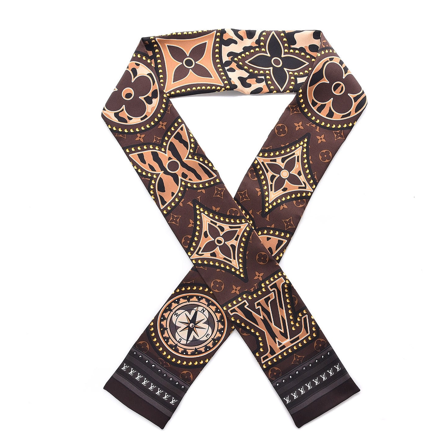 Silk Monogram LV World Bandeau Brown