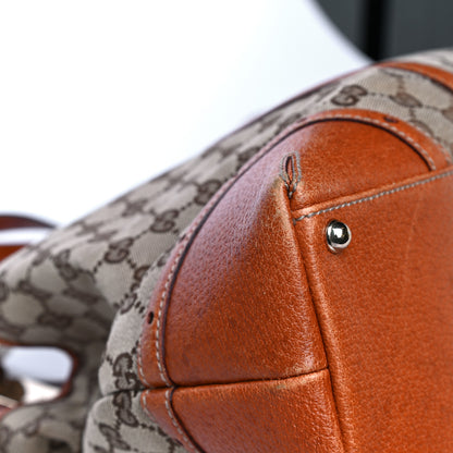 Gucci Monogram Horsebit Large Glam Shoulder Bag Brown 11 of 14