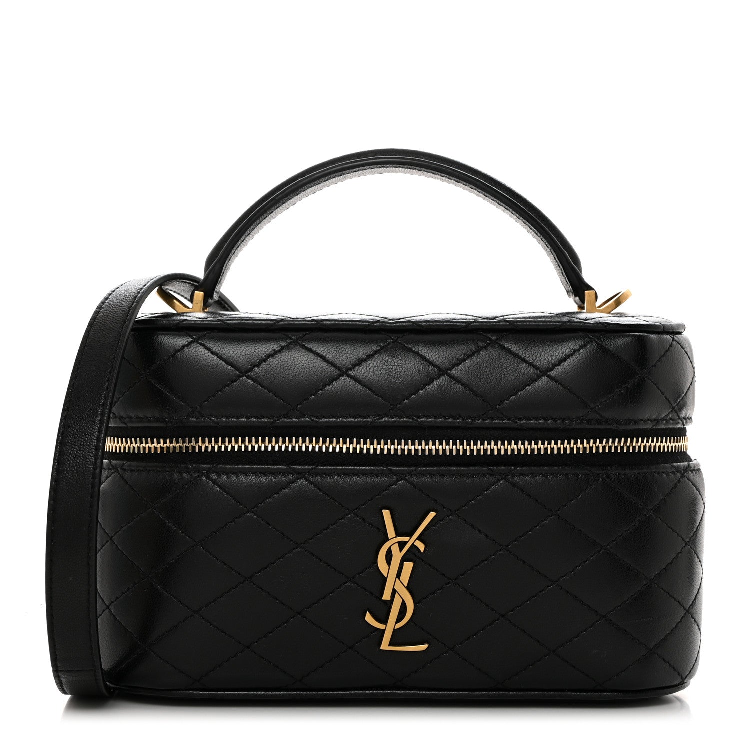 Saint Laurent Lambskin Quilted Mini Gaby Vanity Case Black 1 of 11