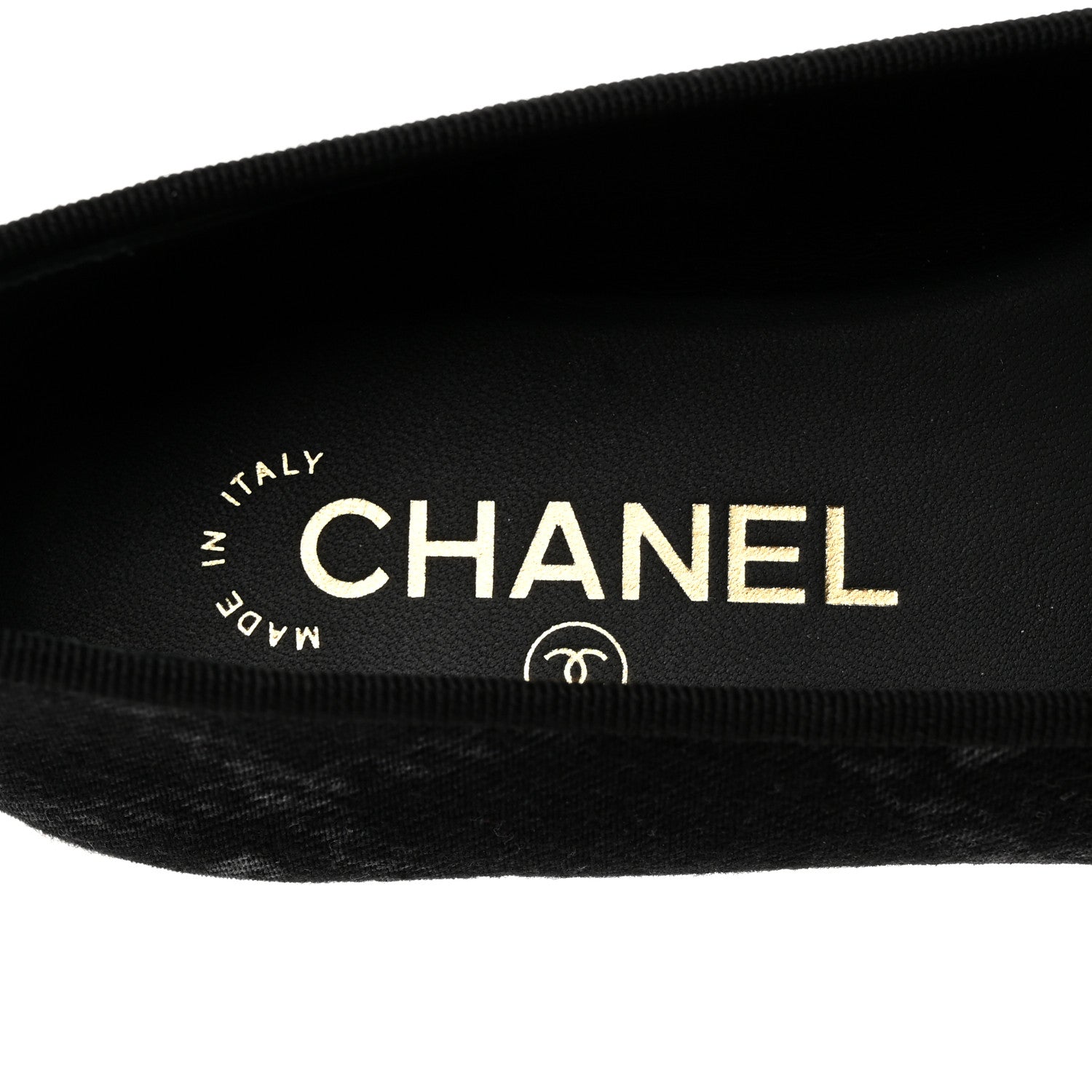 Chanel Printed Denim CC Cap Toe Ballerina Flats 36 Black White 6 of 9