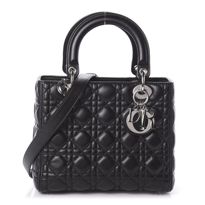 Christian Dior Lambskin Cannage Medium Lady Dior Black 1 of 11