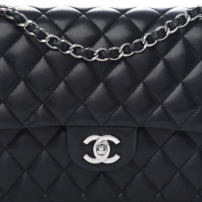 Chanel Lambskin Quilted Medium Double Flap Black 20 of 21