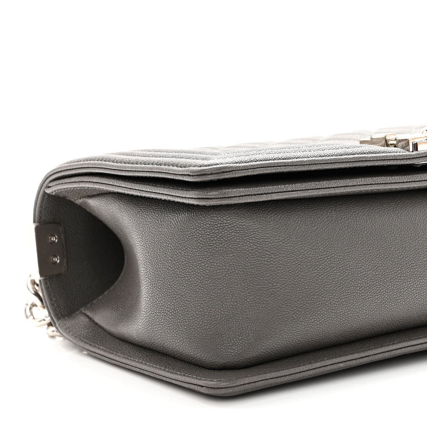 Caviar Quilted Medium Boy Flap Grey