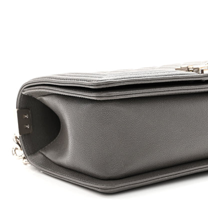 Chanel Caviar Quilted Medium Boy Flap Grey 9 of 11