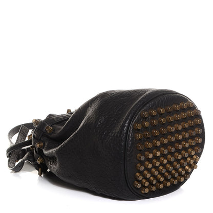 Alexander Wang Pebbled Lambskin Diego Bucket Bag Black Antique Brass Hardware 4 of 7