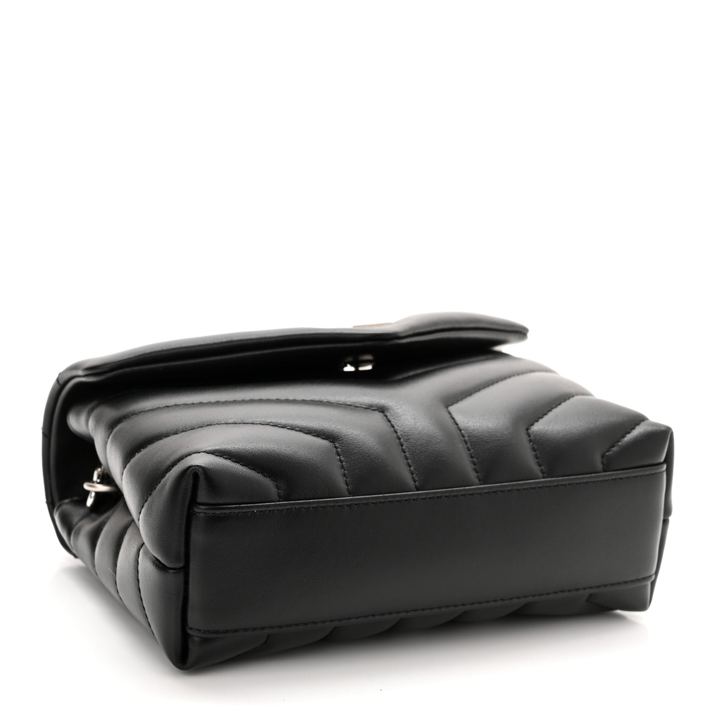 Calfskin Y Quilted Monogram Toy Loulou Crossbody Bag Black