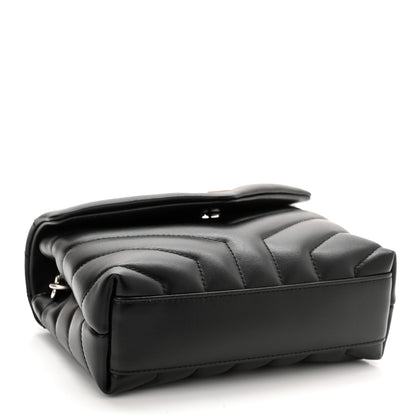 Saint Laurent Calfskin Y Quilted Monogram Toy Loulou Crossbody Bag Black 4 of 12