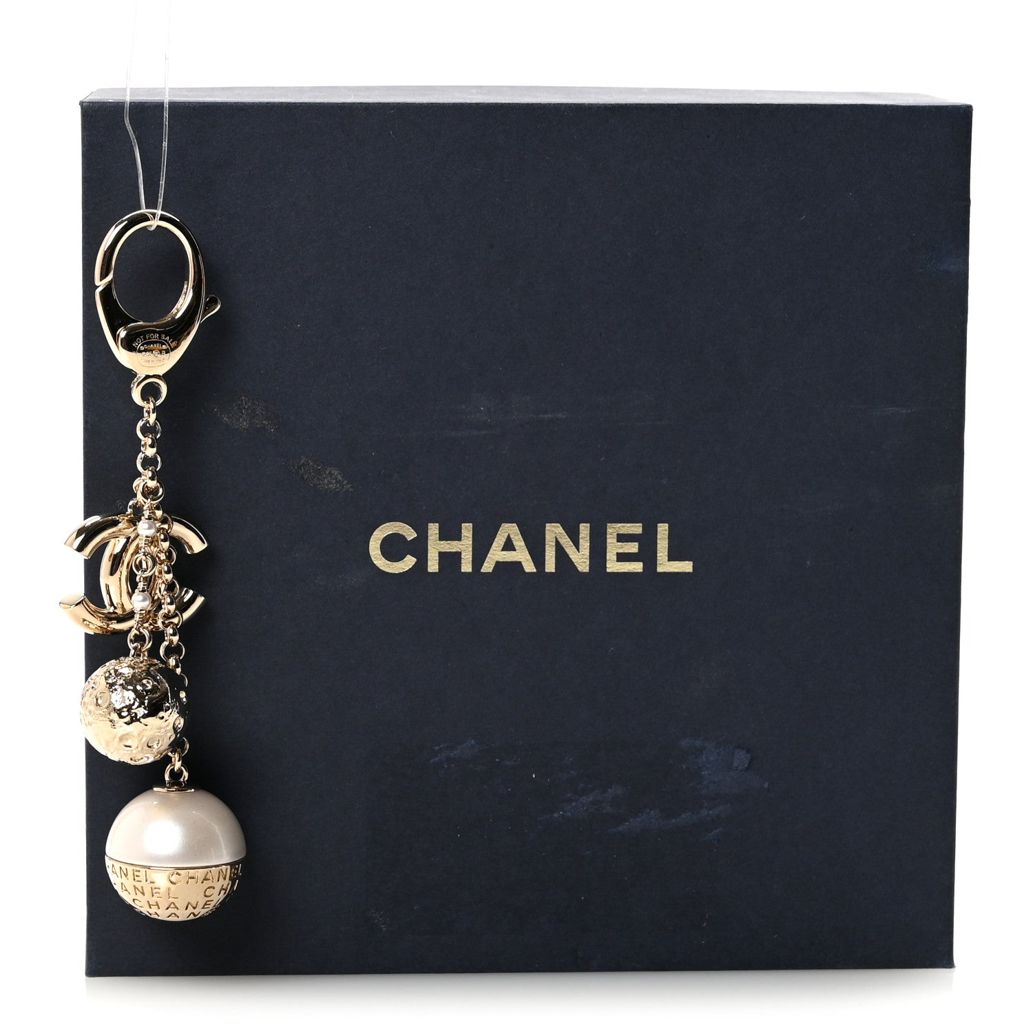 Chanel Metal Pearl CC Key Chain Gold 5 of 5