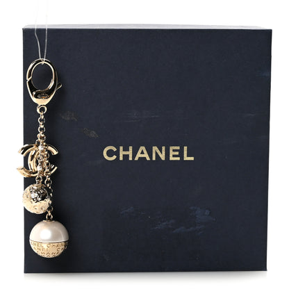 Chanel Metal Pearl CC Key Chain Gold 5 of 5