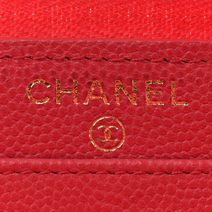 Chanel Caviar Quilted Medium Zip Around Wallet Dark Pink 6 of 15