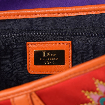 Christian Dior Silk Embroidered Saddle Bag Multicolor 6 of 8