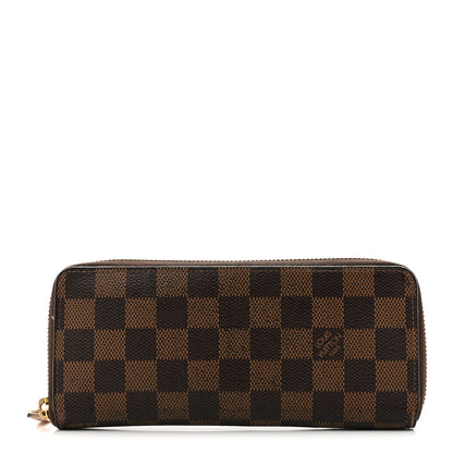 Louis Vuitton Damier Ebene Clemence Wallet Rose Ballerine 1 of 11