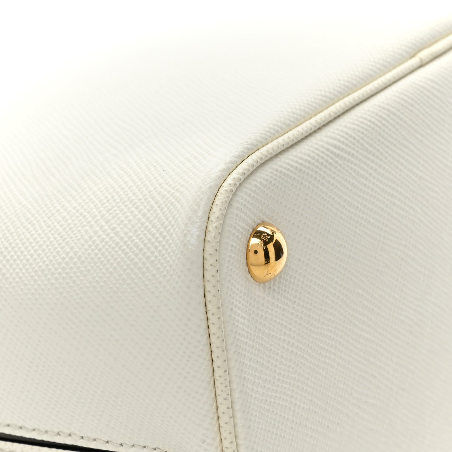 Saffiano Cuir Medium Panier Bucket Bag Bianco Black