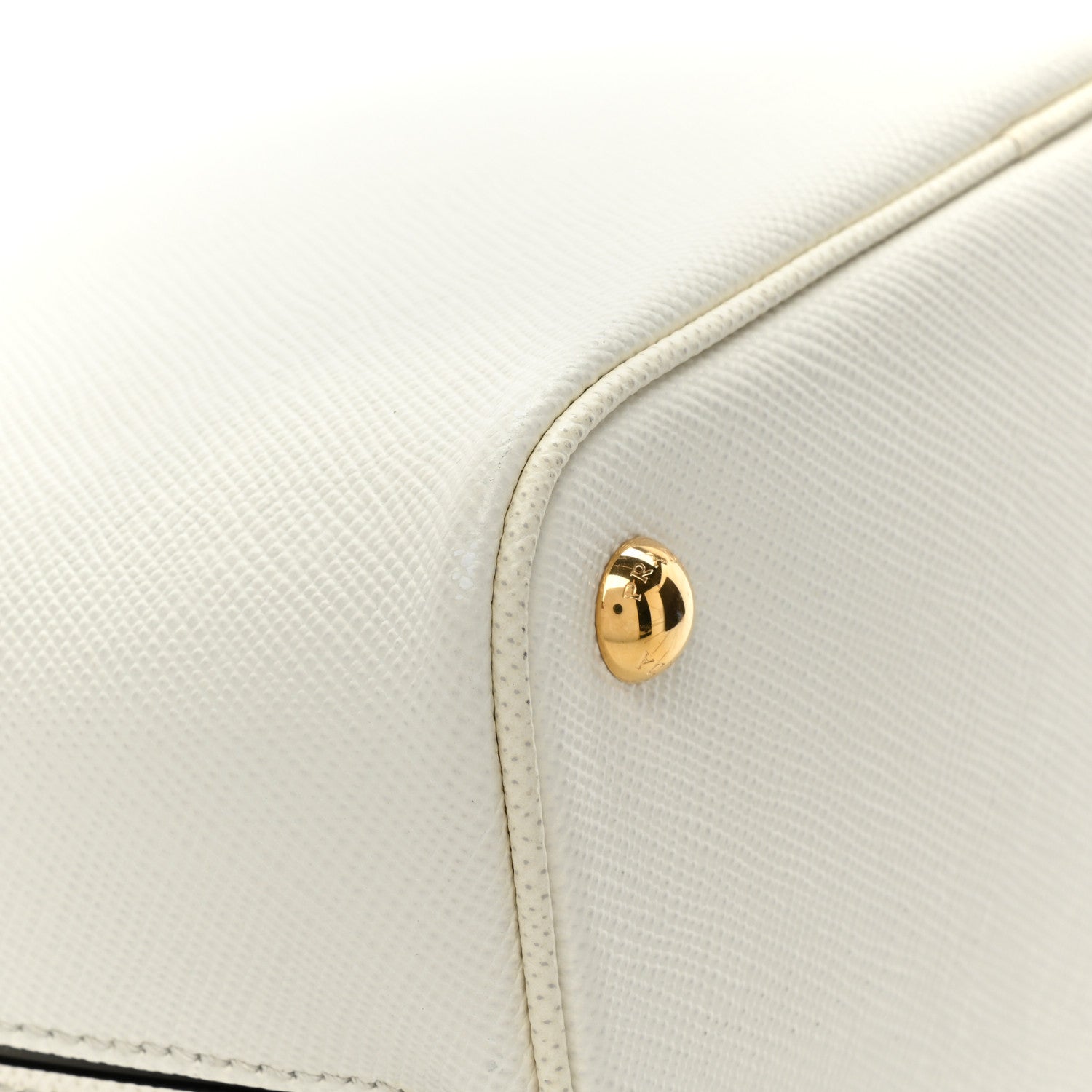 Prada Saffiano Cuir Medium Panier Bucket Bag Bianco Black 12 of 15