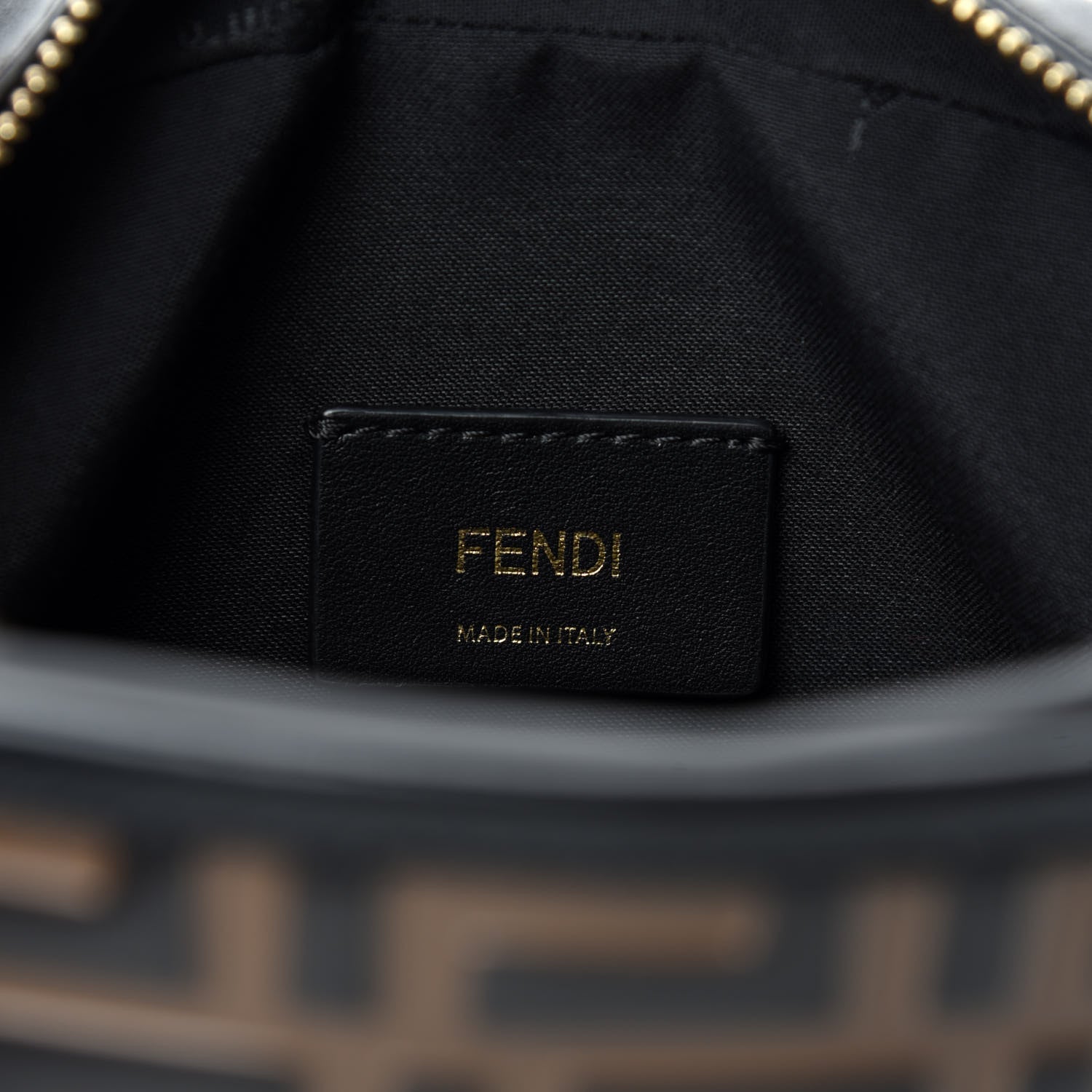 Fendi Vitello Century Bi-Color FF 1974 Embossed Mini Camera Case Maya Black 8 of 11