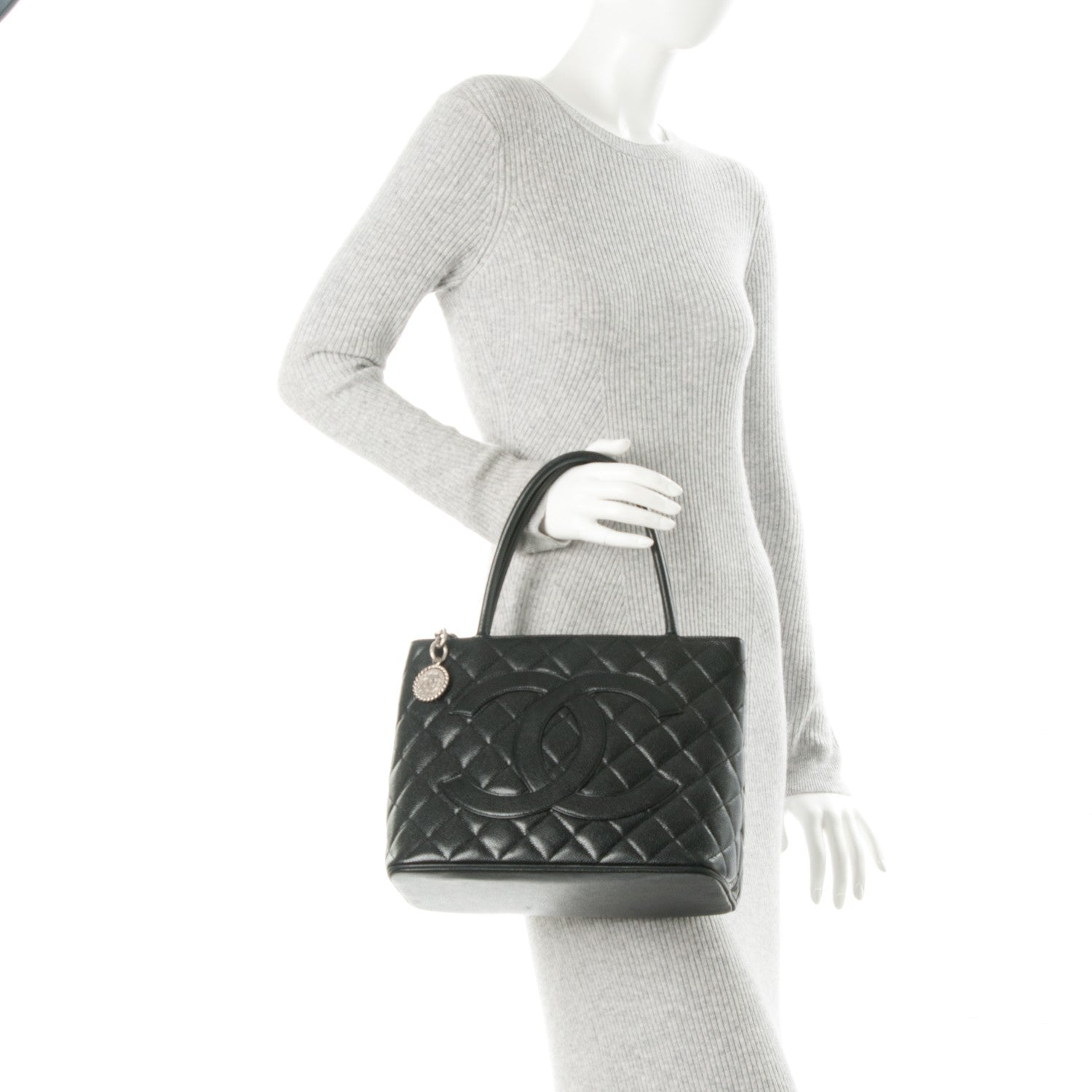 Chanel Caviar Quilted Medallion Tote Black 2 of 8