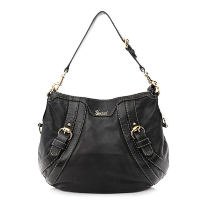 Gucci Calfskin Crest Boule Hobo Black 1 of 15