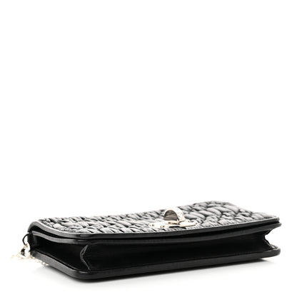 Miu Miu Nappa Matelasse Crystal Chain Wallet On Chain Black 4 of 12