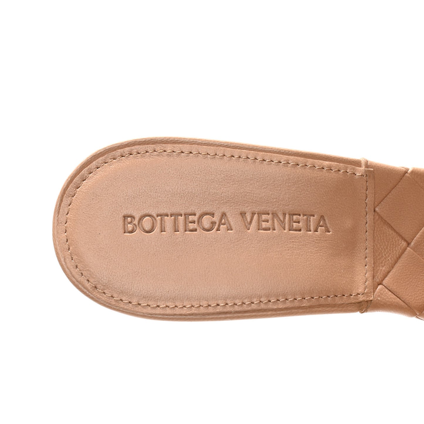 Nappa Maxi Intrecciato Lido Mule Sandals 37.5 Cipria