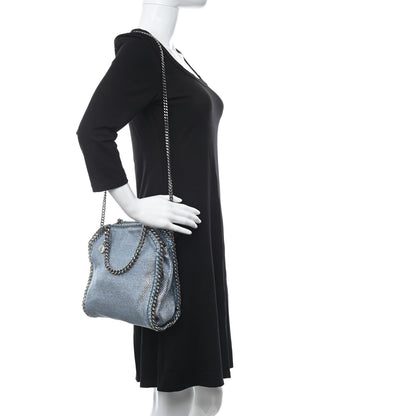 Stella McCartney Metallic Woven Boucle Fold Over Falabella Tote Light Blue 2 of 11