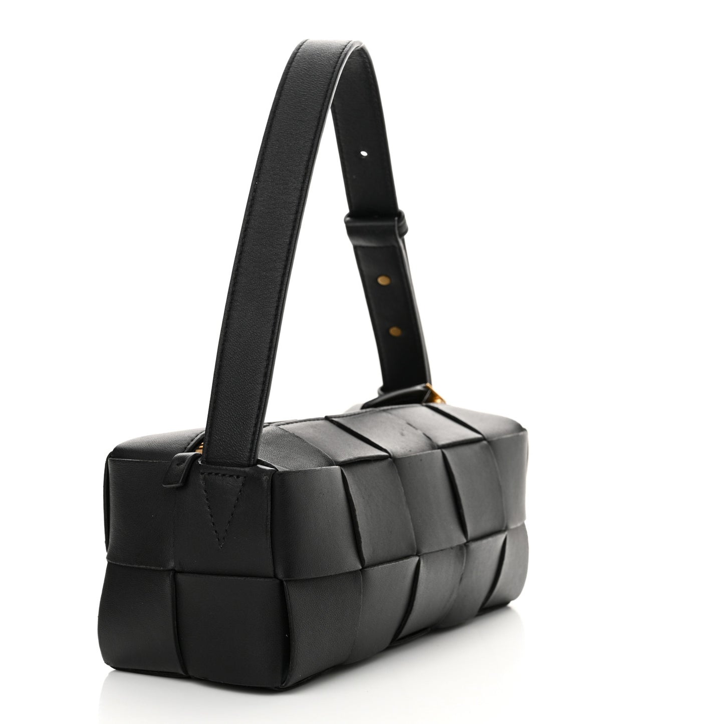 Lambskin Maxi Intrecciato Small Brick Cassette Bag Black