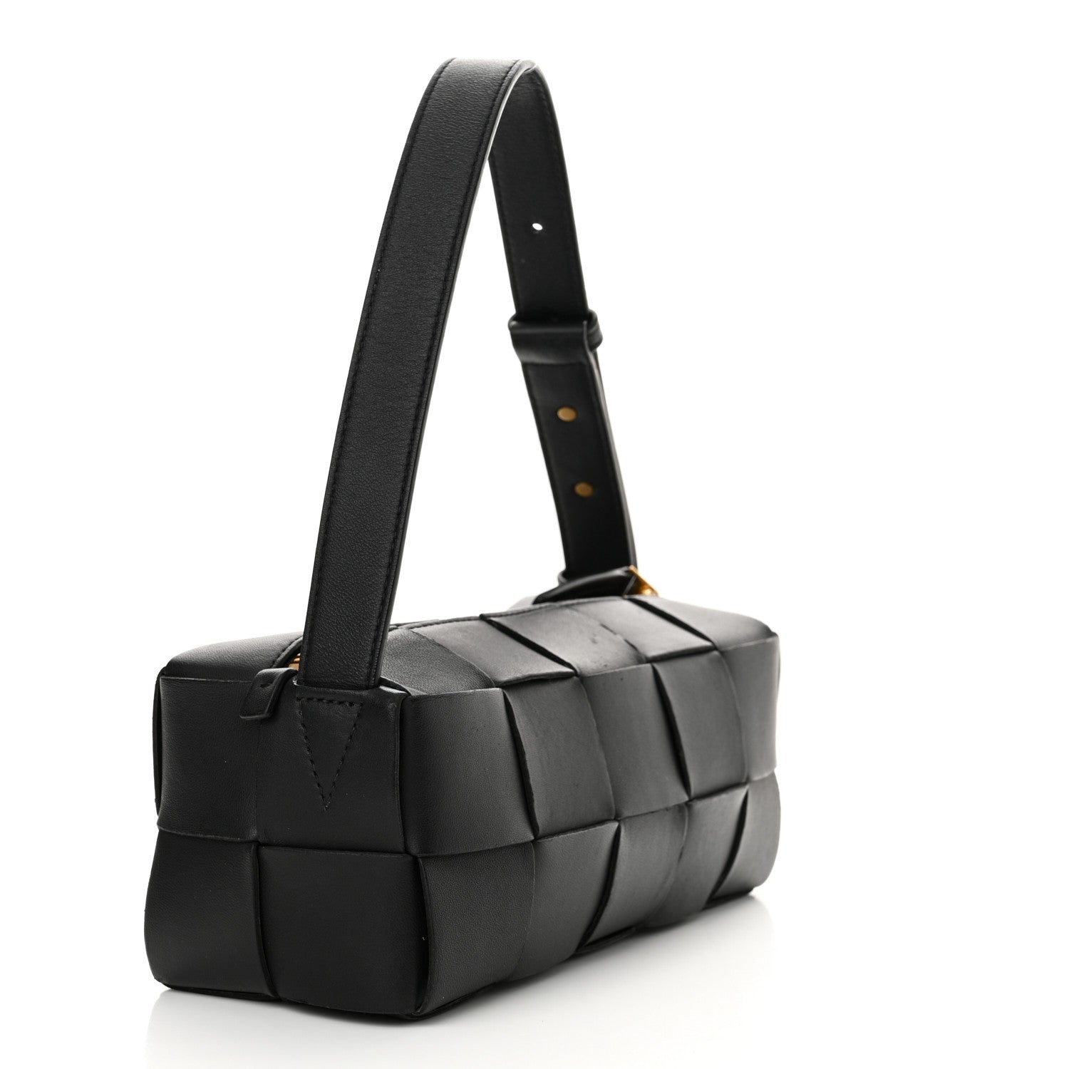 Bottega Veneta Lambskin Maxi Intrecciato Small Brick Cassette Bag Black 2 of 12
