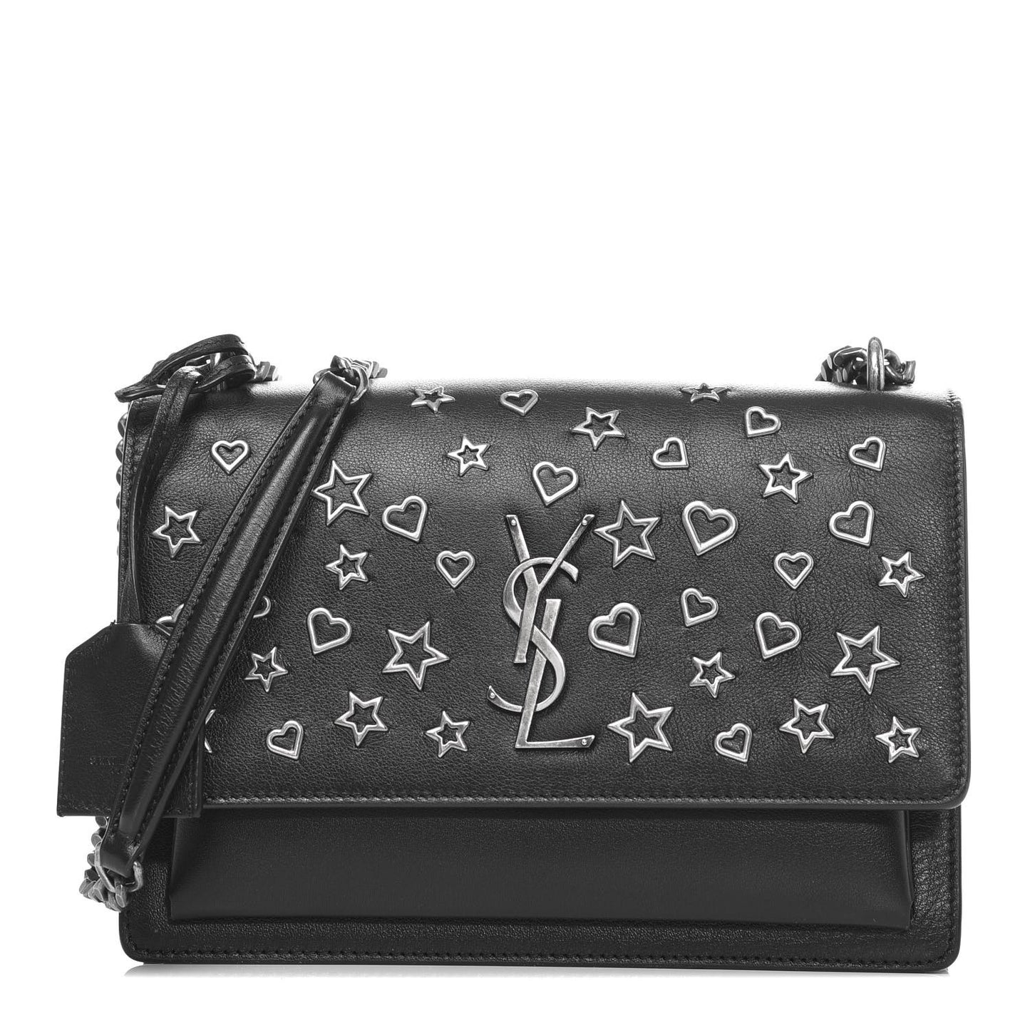 Calfskin Stars and Hearts Medium Monogram Sunset Black