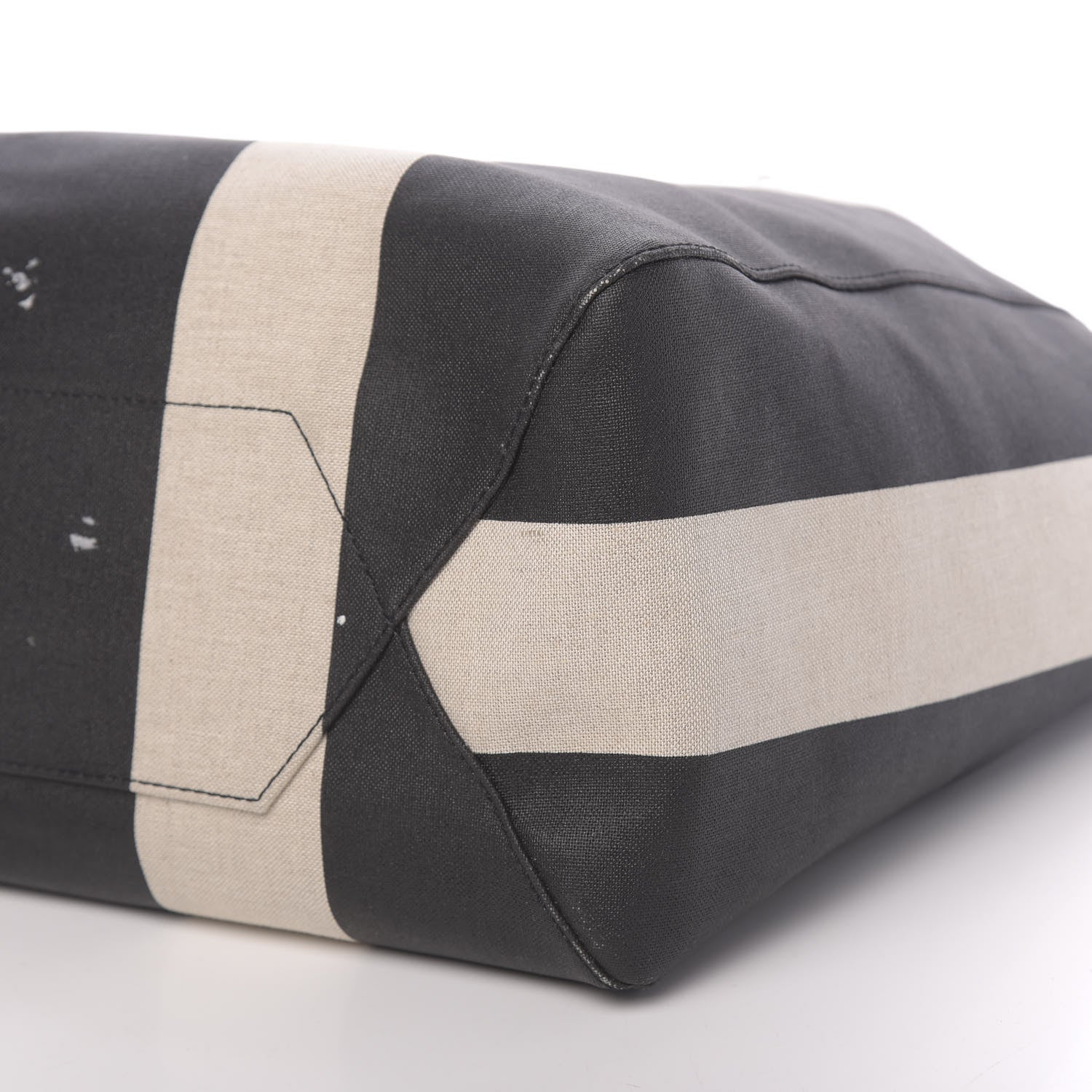 MCM Canvas Stripe Shopper Tote Black White 11 of 11