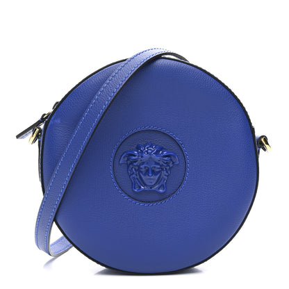 Versace Calfskin La Medusa Round Camera Bag Blue 1 of 12